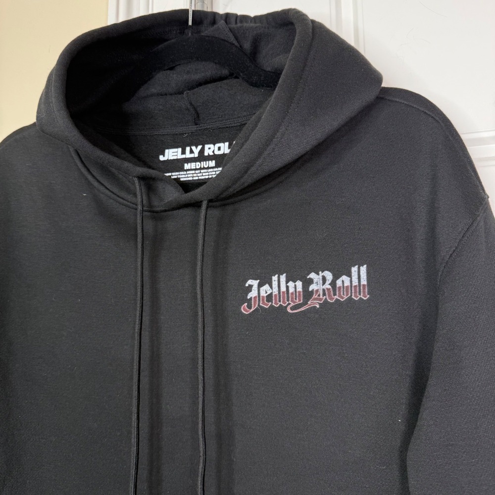 Jelly Roll Tour Hoodie Mens Medium Black Knees Down When The Devil Come Calling